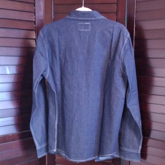 Men's Dark Wash Denim Fashion Work shirt Complete With XXL Double Pockets - Picture 3 of 5